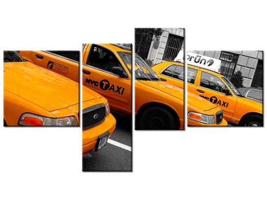 Obraz Nowojorskie taksówki - Ian Muttoo, 4 elementy, 100x55 cm Oobrazy