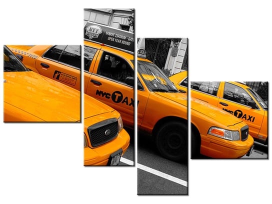 Obraz Nowojorskie taksówki - Ian Muttoo, 4 elementy, 100x70 cm Oobrazy