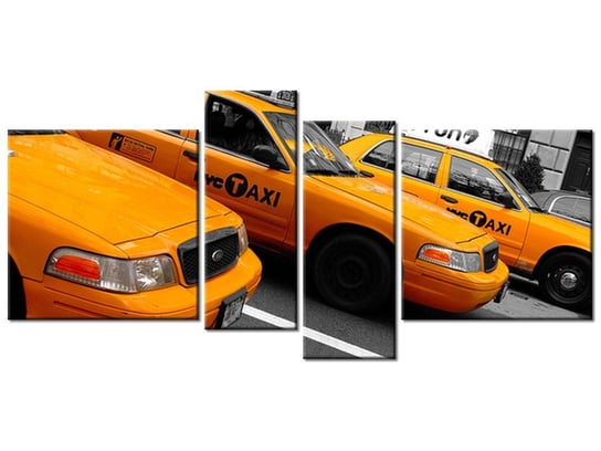 Obraz Nowojorskie taksówki - Ian Muttoo, 4 elementy, 120x55 cm Oobrazy