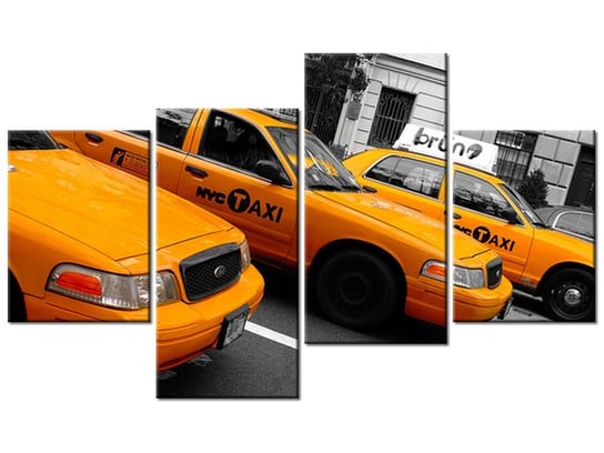 Obraz, Nowojorskie taksówki - Ian Muttoo, 4 elementy, 120x70 cm Oobrazy