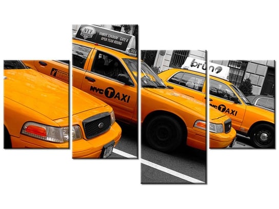 Obraz Nowojorskie taksówki - Ian Muttoo, 4 elementy, 120x70 cm Oobrazy