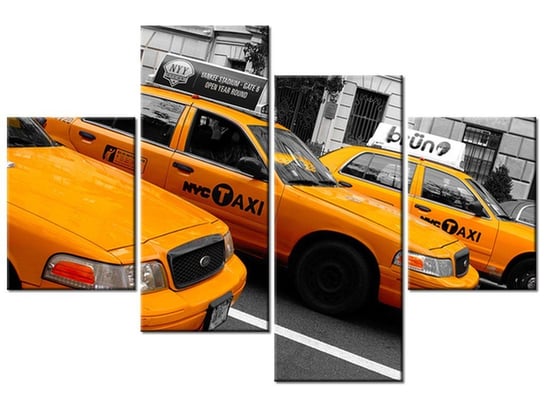 Obraz Nowojorskie taksówki - Ian Muttoo, 4 elementy, 120x80 cm Oobrazy