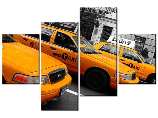Obraz Nowojorskie taksówki - Ian Muttoo, 4 elementy, 120x80 cm Oobrazy