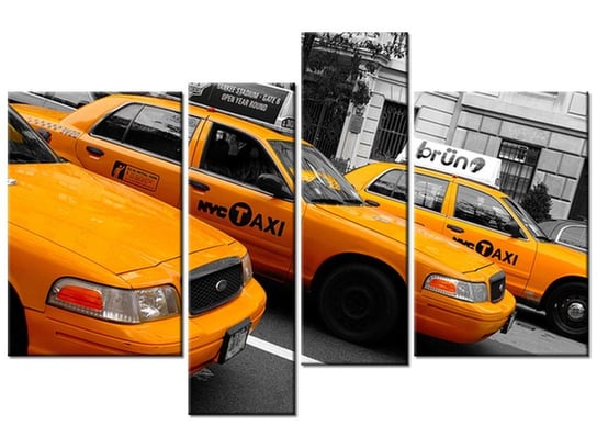 Obraz Nowojorskie taksówki - Ian Muttoo, 4 elementy, 130x85 cm Oobrazy