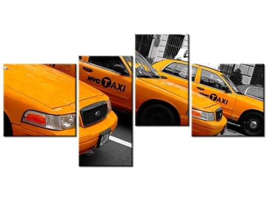 Obraz Nowojorskie taksówki - Ian Muttoo, 4 elementy, 140x70 cm Oobrazy