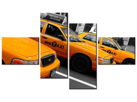 Obraz Nowojorskie taksówki - Ian Muttoo, 4 elementy, 140x80 cm Oobrazy