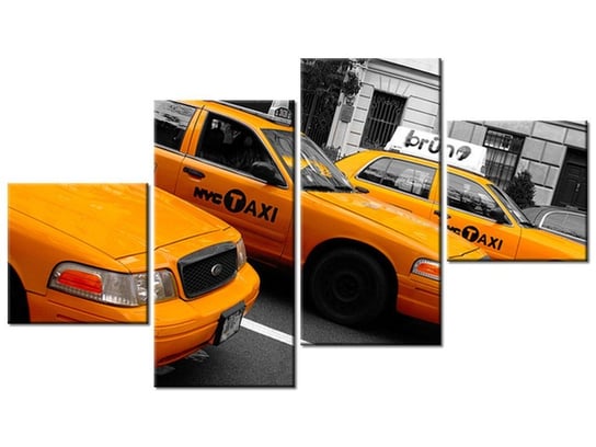 Obraz Nowojorskie taksówki - Ian Muttoo, 4 elementy, 160x90 cm Oobrazy