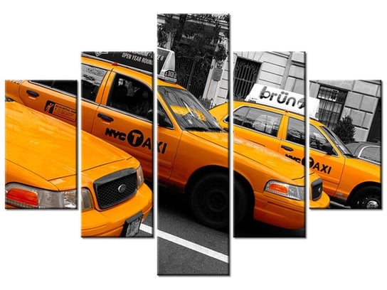 Obraz Nowojorskie taksówki - Ian Muttoo, 5 elementów, 100x70 cm Oobrazy