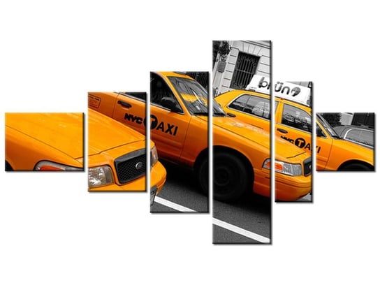 Obraz Nowojorskie taksówki - Ian Muttoo, 6 elementów, 180x100 cm Oobrazy