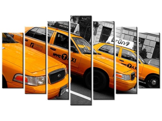 Obraz Nowojorskie taksówki - Ian Muttoo, 7 elementów, 140x80 cm Oobrazy