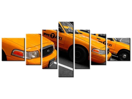 Obraz Nowojorskie taksówki - Ian Muttoo, 7 elementów, 160x70 cm Oobrazy