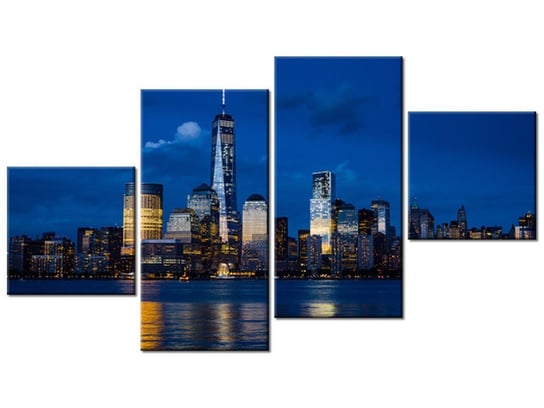 Obraz Nowy Jork nad rzeką Hudson, 4 elementy, 160x90 cm Oobrazy