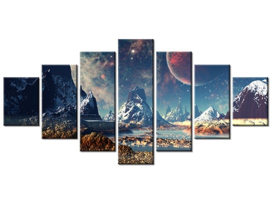 Obraz Obca planeta, 7 elementów, 210x100 cm Oobrazy