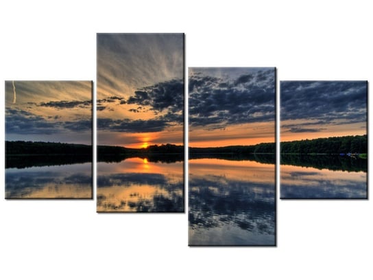 Obraz Odbicie zachodzącego słońca, 4 elementy, 120x70 cm Oobrazy