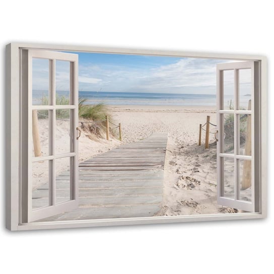 Obraz, Okno ścieżka na plażę - 90x60 Inna marka