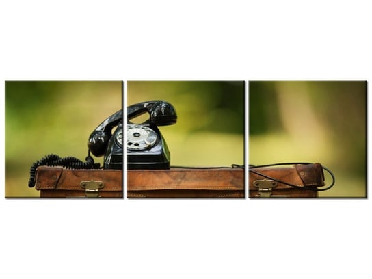 Obraz Oldskulowy telefon, 3 elementy, 90x30 cm Oobrazy
