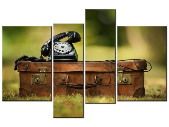 Obraz Oldskulowy telefon, 4 elementy, 130x85 cm Oobrazy