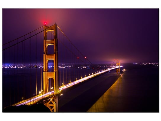 Obraz Oświetlony Golden Gate - Zach Dischner, 120x80 cm Oobrazy