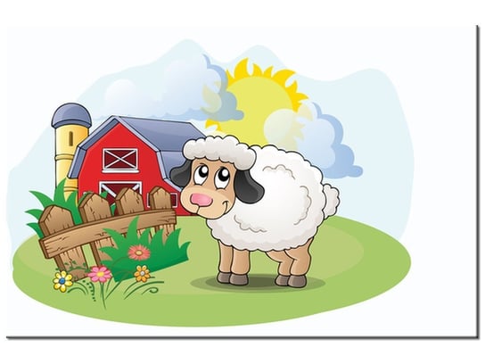 Obraz Owieczka na farmie, 60x40 cm Oobrazy