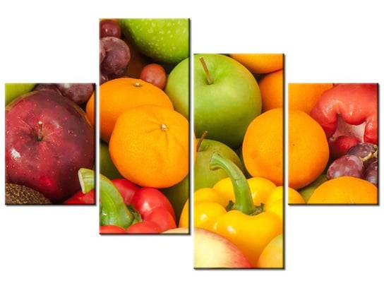 Obraz Owoce i warzywa, 4 elementy, 120x80 cm Oobrazy