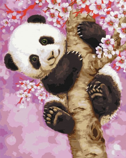 Obraz Paint it! Malowanie po numerach, Panda na drzewie wiśni Symag