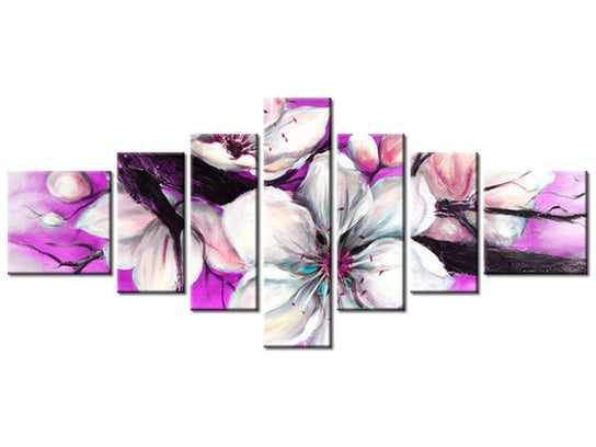 Obraz Pąki wiśni w fiolecie, 7 elementów, 160x70 cm Oobrazy