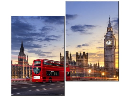 Obraz Pałac Westminsterski w Londynie, 2 elementy, 80x70 cm Oobrazy