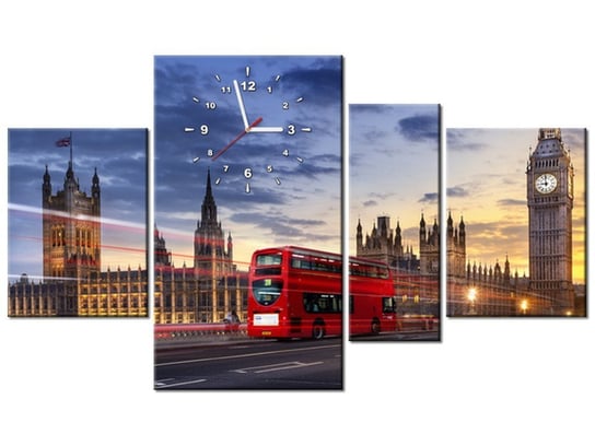 Obraz, Pałac Westminsterski w Londynie, 4 elementów, 120x70 cm Oobrazy