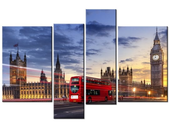 Obraz, Pałac Westminsterski w Londynie, 4 elementy, 130x85 cm Oobrazy
