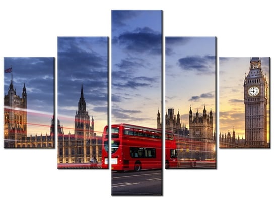 Obraz, Pałac Westminsterski w Londynie, 5 elementów, 100x70 cm Oobrazy