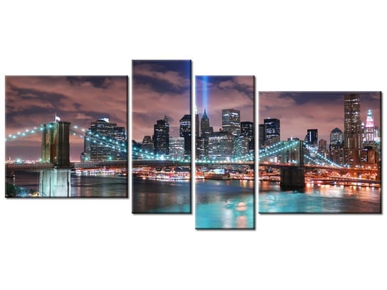 Obraz Panorama Manhattanu, 4 elementy, 120x55 cm Oobrazy