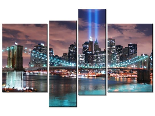 Obraz, Panorama Manhattanu, 4 elementy, 130x85 cm Oobrazy