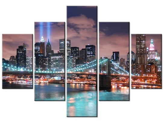 Obraz, Panorama Manhattanu, 5 elementów, 100x70 cm Oobrazy