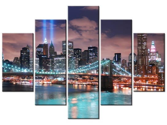 Obraz, Panorama Manhattanu, 5 elementów, 150x105 cm Oobrazy