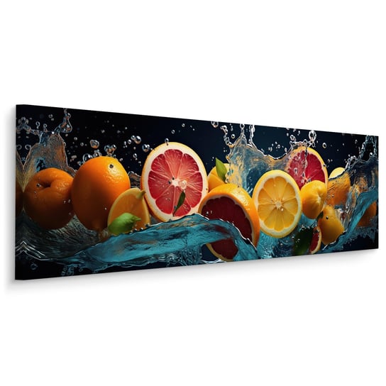 Obraz Panoramiczny Do Kuchni Owoce CYTRUSY Abstrakcja Efekt 3D 145cm x 45cm Muralo