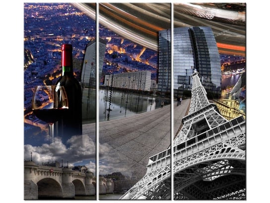 Obraz Paryż, 3 elementy, 90x80 cm Oobrazy