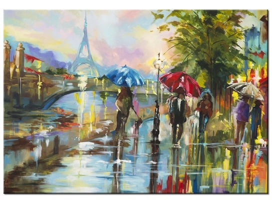 Obraz, Paryż w deszczu, 100x70 cm Oobrazy