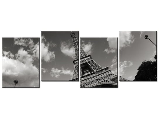 Obraz Paryż Wieża Eiffla, 4 elementy, 120x45 cm Oobrazy