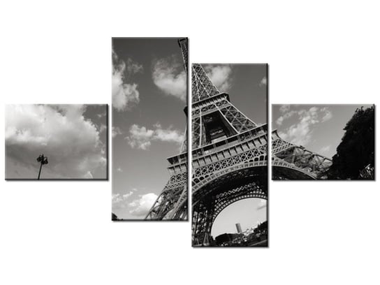 Obraz Paryż Wieża Eiffla, 4 elementy, 140x80 cm Oobrazy