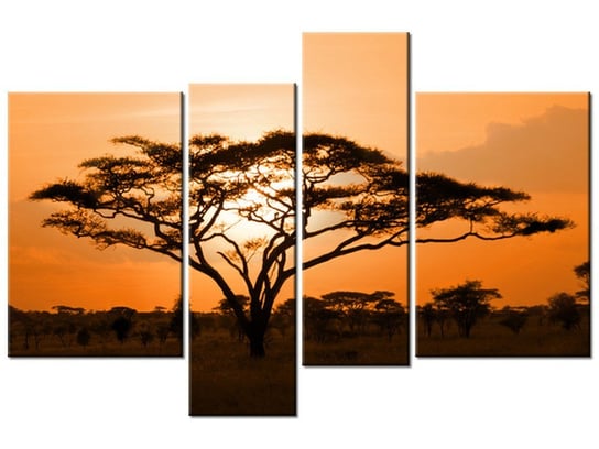 Obraz, Pejzaż afrykański, 4 elementy, 130x85 cm Oobrazy