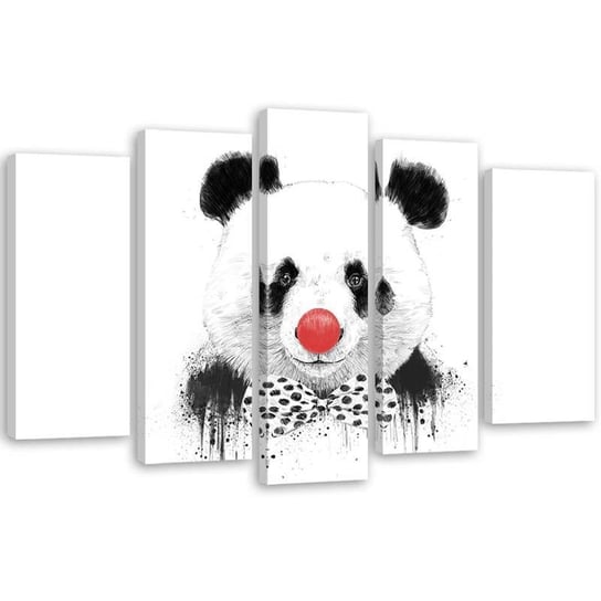 Obraz pięcioczęściowy FEEBY Miś panda clown, 150x100 cm Feeby