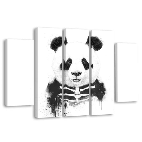 Obraz pięcioczęściowy FEEBY Miś panda Halloween, 100x70 cm Feeby