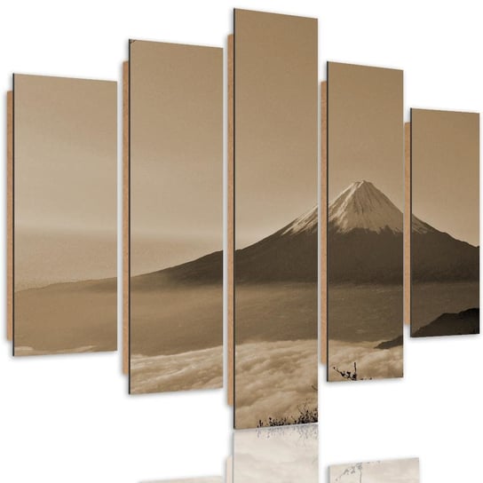 Obraz pięcioczęściowy na panelu dekoracyjnym: Góra Fuji 1, 70x100 cm Feeby