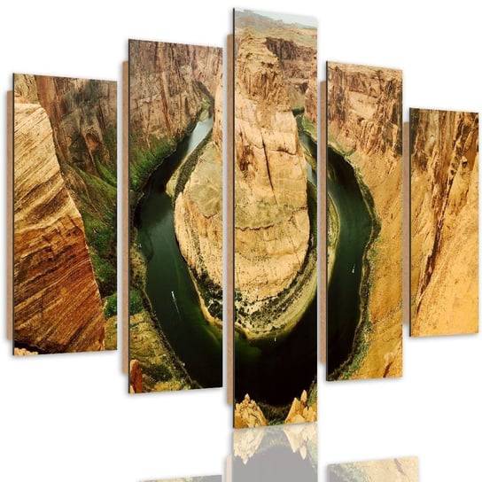 Obraz pięcioczęściowy na panelu dekoracyjnym: Widok na Wielki Kanion 4, 120x250 cm Feeby