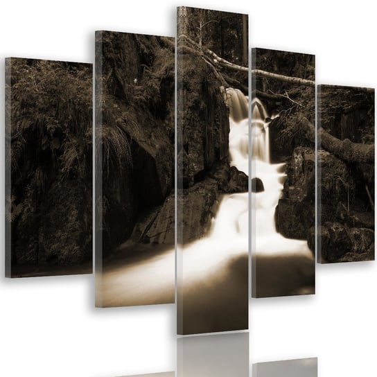 Obraz pięcioczęściowy na płótnie: Bajkowy wodospad 1, 70x100 cm Feeby