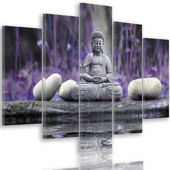 Obraz pięcioczęściowy na płótnie: Budda nad wodą 1, 120x250 cm Feeby