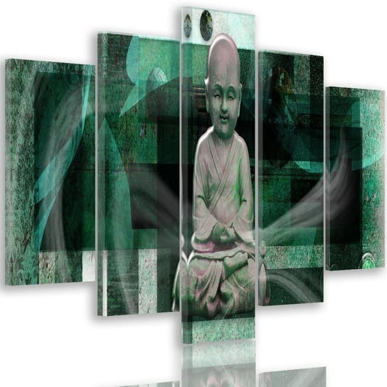 Obraz pięcioczęściowy na płótnie: Budda z figurami geometrycznymi 1, 70x100 cm Feeby