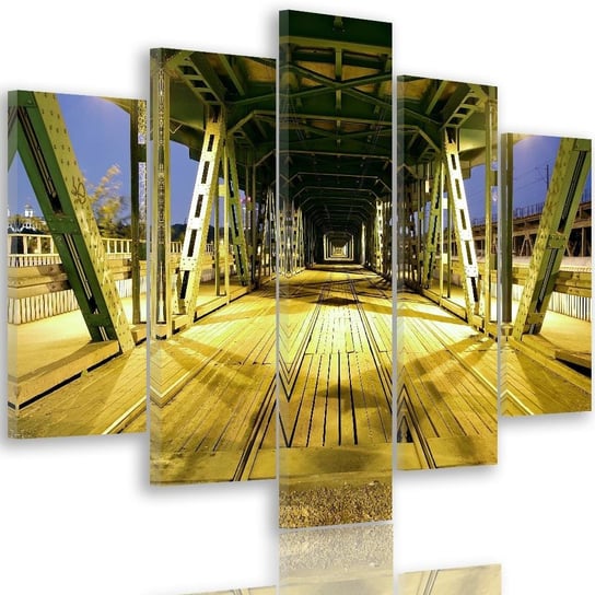 Obraz pięcioczęściowy na płótnie Canvas FEEBY, pentaptyk typ A, Długi most, 150x100 cm Feeby