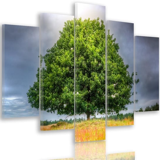 Obraz pięcioczęściowy na płótnie Canvas FEEBY, pentaptyk typ A, Drzewo przed burzą, 150x100 cm Feeby