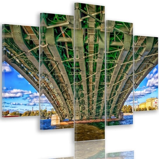 Obraz pięcioczęściowy na płótnie Canvas FEEBY, pentaptyk typ A, Pod żelaznym mostem, 300x140 cm Feeby